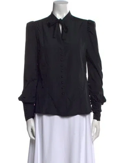 Pre-owned Tom Ford Long Sleeve Button-up Top In Black