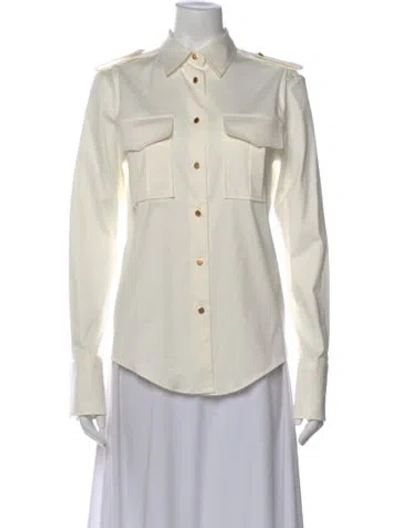 Pre-owned Tom Ford Long Sleeve Button-up Top In Neutral