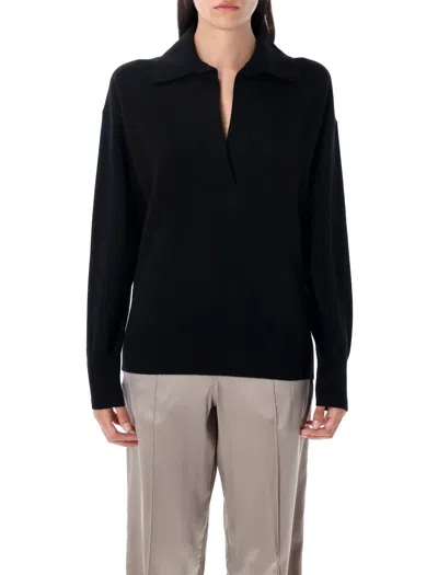 Tom Ford Long Sleeve Cashmere Polo In Black