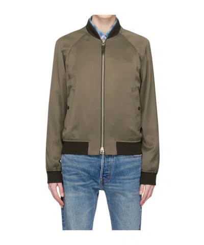 Tom Ford Long Sleeve Casual Jacket In Brown