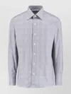 Tom Ford Long Sleeve Checkered Shirt With Buttoned Cuffs In Blue
