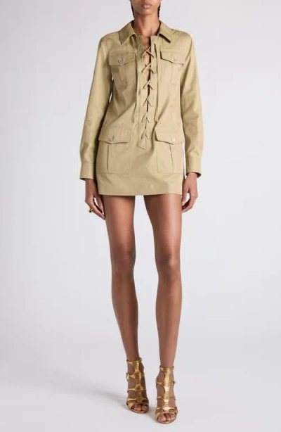 Tom Ford Cotton And Silk Twill Safari Tunic In Green