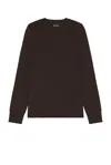Tom Ford Long Sleeve Crew Neck In Sable Brown