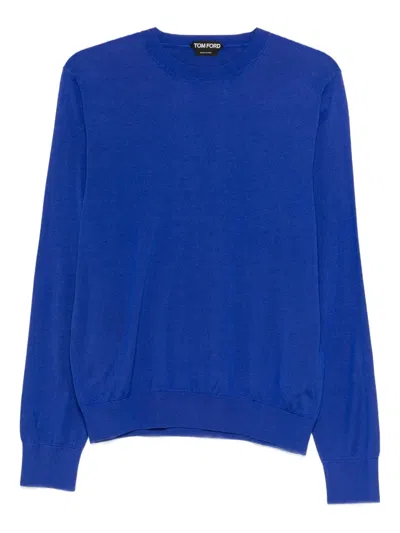 Tom Ford Long-sleeve Crew-neck Sweater In Blue
