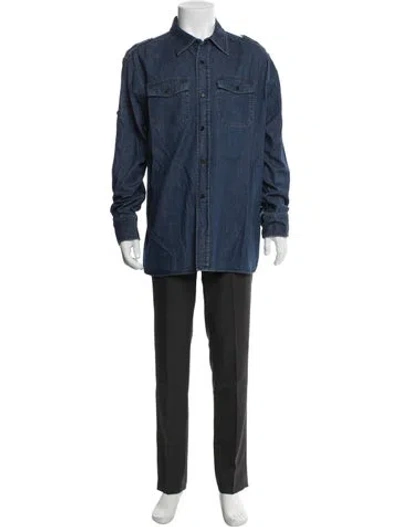 Pre-owned Tom Ford Long Sleeve Denim Shirt In Blue