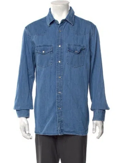 Pre-owned Tom Ford Long Sleeve Denim Shirt In Blue