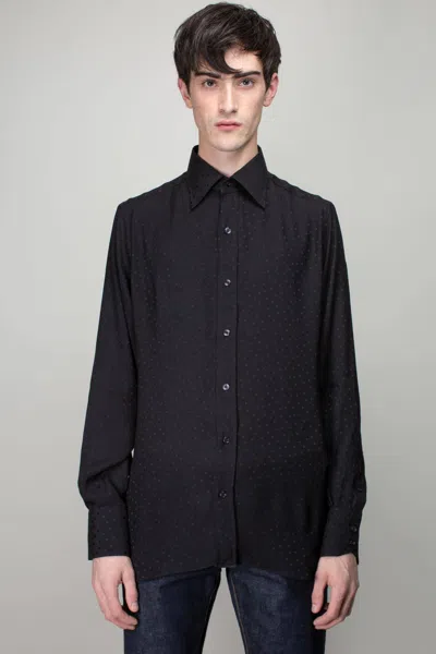 Tom Ford Long Sleeve Dress Shirt In Black