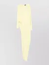 Tom Ford Long Sleeve Evening Gown With Asymmetric Hem In Neutral