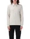 Tom Ford Cotton Blend Rugby Polo In Gray