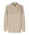 Tom Ford Linen-blend Long-sleeved Shirt In Nude