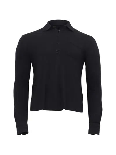 Pre-owned Tom Ford Long-sleeve Polo Shirt In Black