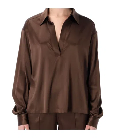 Tom Ford Long Sleeve Shirt In Brown