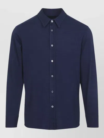 Tom Ford Long Sleeve Shirt Button Down Collar In Blue