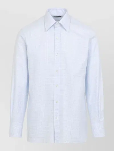 Tom Ford Long Sleeve Shirt Button Down Collar In Blue
