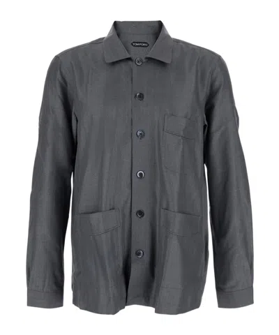 Tom Ford Long Sleeve Shirt In Gray