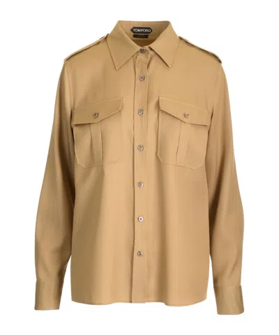 Tom Ford Long-sleeve Shirt In Nude
