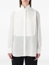 Tom Ford Structured Cotton Shirt Featuring Pleated Bib In White