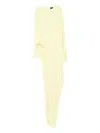 Tom Ford Cutout Draped Long Sleeve Jersey Gown In Neutral