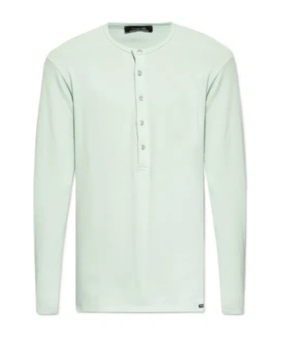 Tom Ford Long-sleeve Stretch-cotton Pajama T-shirt In Blue