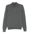 Tom Ford Grey Long-sleeved Polo Shirt With Classic Collar And Refined Trim In Gray