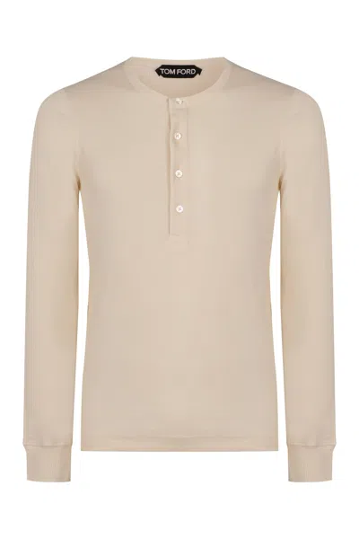 Tom Ford Long Sleeve T-shirt In Neutral