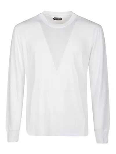 Tom Ford Long Sleeve T-shirt In White