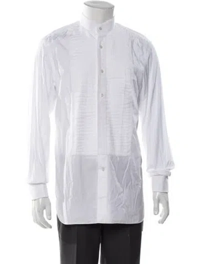 Pre-owned Tom Ford Long Sleeve Tuxedo Shirt In White