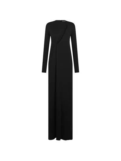 Tom Ford Long-sleeve V-neck Dress In Black