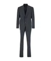 Tom Ford Grey Double-breasted Suit With Peak Revers In Wool Man
