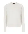 Tom Ford Structured Collar Sweater With Textured Edges In White
