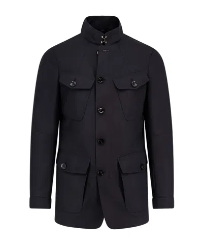 Tom Ford Long-sleeved Button-up Jacket In Black