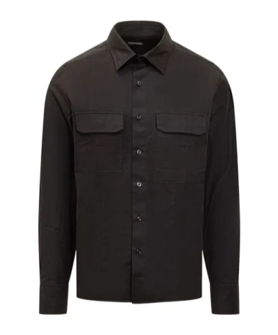 Tom Ford Long Sleeved Buttoned Shirt In Black