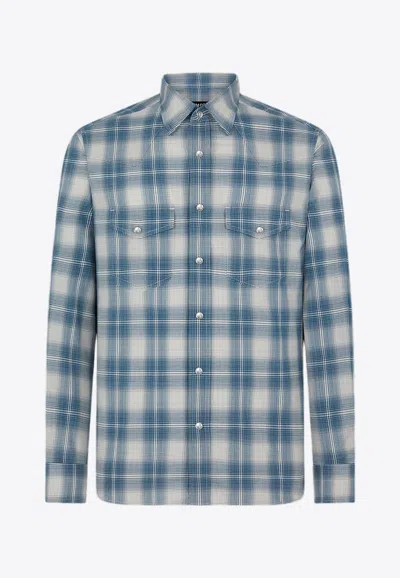 Tom Ford Long-sleeved Checked Shirt In Multicolor