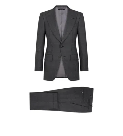 Tom Ford Long-sleeved Coat, Belt Loop Pants, Suit Set In Black