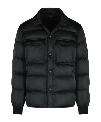Tom Ford "techno Satin" Padded Jacket In Black