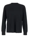 Tom Ford Black Crewneck T-shirt With Long Sleeves In Cotton Blend Man In Gold