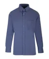 Tom Ford Lyocell Shirt With Rear Yoke And Button-down Collar In Blue
