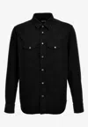 Tom Ford Long-sleeved Denim Shirt In Black