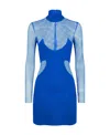 Tom Ford Crepe Mesh-panelling Mini Dress In Blue