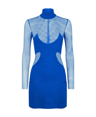TOM FORD TOM FORD HIGH NECK MESH MINI DRESS