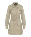 Tom Ford Pale Sage Beige Cotton Safari Mini Dress In Nude