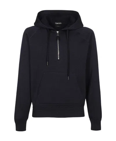 Tom Ford Long-sleeved Hooded Sweater In Black