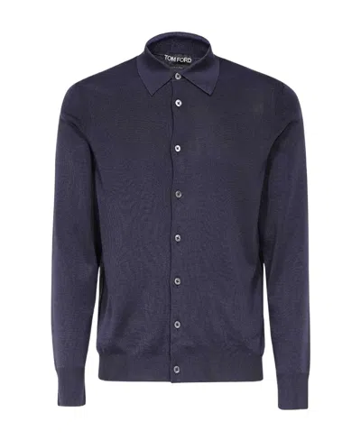 Tom Ford Long-sleeved Knitted Shirt In Black