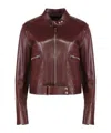 Tom Ford Long-sleeved Leather Jacket In Brown