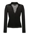 Tom Ford Metallic-threading Knitted Polo Shirt In Black