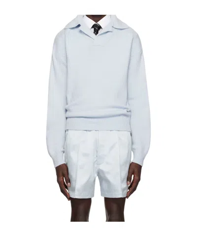 Tom Ford Long-sleeved Polo Shirt In Blue