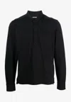 Tom Ford Button-front Long-sleeved Polo Shirt In Black