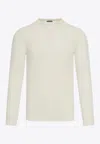 Tom Ford Slim-fit Ribbed Stretch Lyocell And Cotton-blend Henley T-shirt In White
