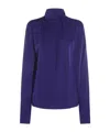 Tom Ford Long Sleeved Satin Blouse In Blue