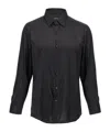 Tom Ford Long Sleeves Striped Silk Shirt In Black